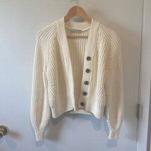 Everlane heavy knit cream cardigan